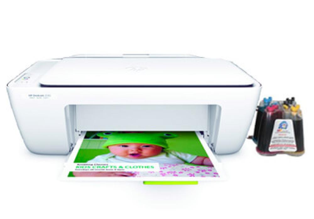 изображение МФУ HP DeskJet 2130 с СНПЧ и чернилами - изображение 1