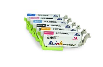 Комплект совместимых картриджей IC80 (C/M/Y/Вк/LC/LM) для Epson Colorio EP-708A