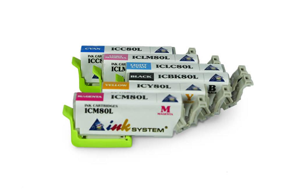 изображение Комплект совместимых картриджей IC80 (C/M/Y/Вк/LC/LM) для Epson Colorio EP-708A - изображение 3