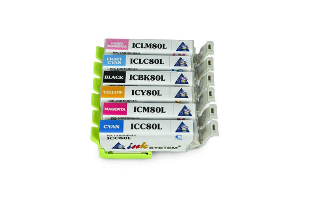 изображение Комплект совместимых картриджей IC80 (C/M/Y/Вк/LC/LM) для Epson Colorio EP-708A - изображение 4