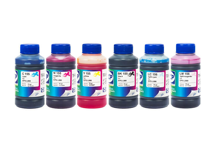 Много чернил. Чернила для HP PSC 1350. Epson l800/l1800 (CL, ml, y, m, BK, C - 100ml). OCP LM 156 (Magenta. Плохая краска.