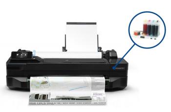 Плоттер HP Designjet T520 24" (без стенда) с СНПЧ и чернилами