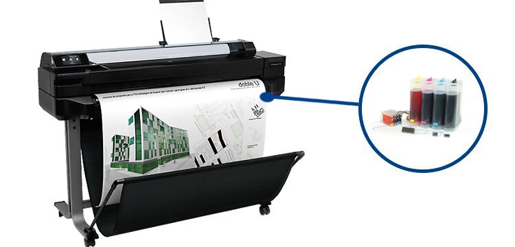 изображение Плоттер HP Designjet T520 36" Refurbished с СНПЧ и чернилами