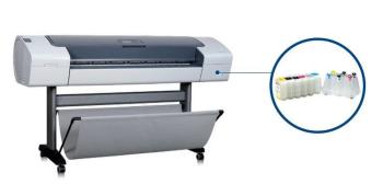 Плоттер HP DesignJet T610 44" с СНПЧ и чернилами