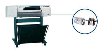 Плоттер HP DesignJet 500 Plus 42" с СНПЧ и чернилами