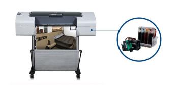 Плоттер HP DesignJet T1100 с СНПЧ и чернилами