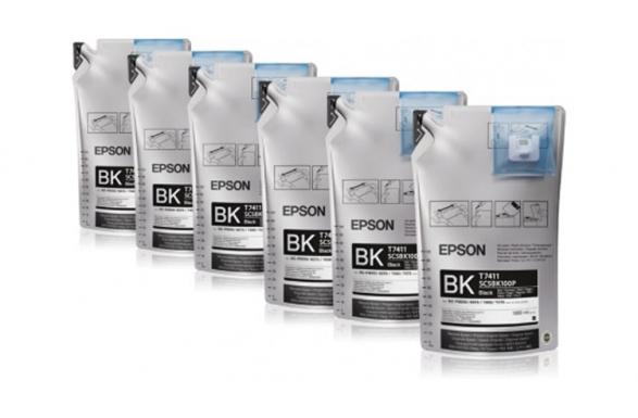 Фото Комплект сублимационных чернил Epson Black для Epson SureColor SC-F7200 6шт*1000мл изображение Комплект сублимационных чернил Epson Black для Epson SureColor SC-F7200 6шт*1000мл