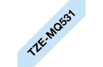 Brother TZeMQ531 - ламинированная лента, черный на пастельно-голубом, 12 мм х 4 м