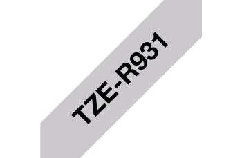 Brother TZeR931 - тканевая лента, черный на серебряном, 12 мм х 4 м