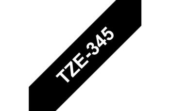 Brother TZe345 - стандартная ламинированная лента, белый на черном, 18 мм х 8 м