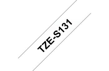 Brother TZeS131 - сверхклейкая ламинированная лента, черный на прозрачном, 12 мм х 8 м