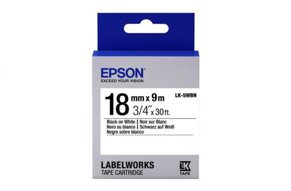 изображение Лента стандартная Epson LK5WBN черный/белый, 18 мм х 9 м