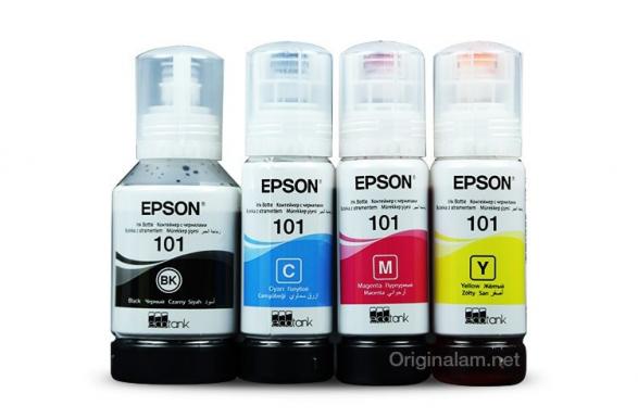 изображение Оригинальные чернила для Epson L6270 (3 цветных по 70мл + 1 черный пигмент 127 мл)