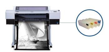 Плоттер Epson Stylus Pro 7450 с ПЗК и чернилами