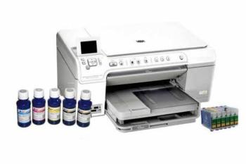 МФУ HP Photosmart C5383 с ПЗК и чернилами