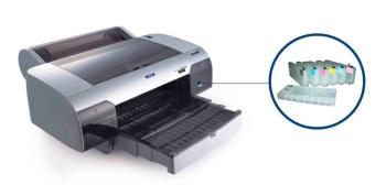Плоттер Epson Stylus Pro 4000 с ПЗК и чернилами