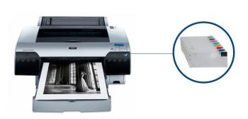 Плоттер Epson Stylus Pro 4800 с ПЗК и чернилами
