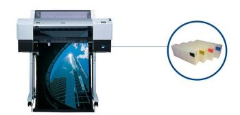 Плоттер Epson Stylus Pro 7400 с ПЗК и чернилами