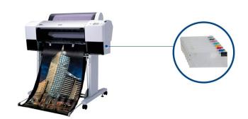 Плоттер Epson Stylus Pro 7800 с ПЗК и чернилами