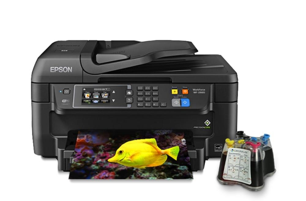 изображение МФУ Epson Workforce WF-2660 с СНПЧ и чернилами - изображение 1